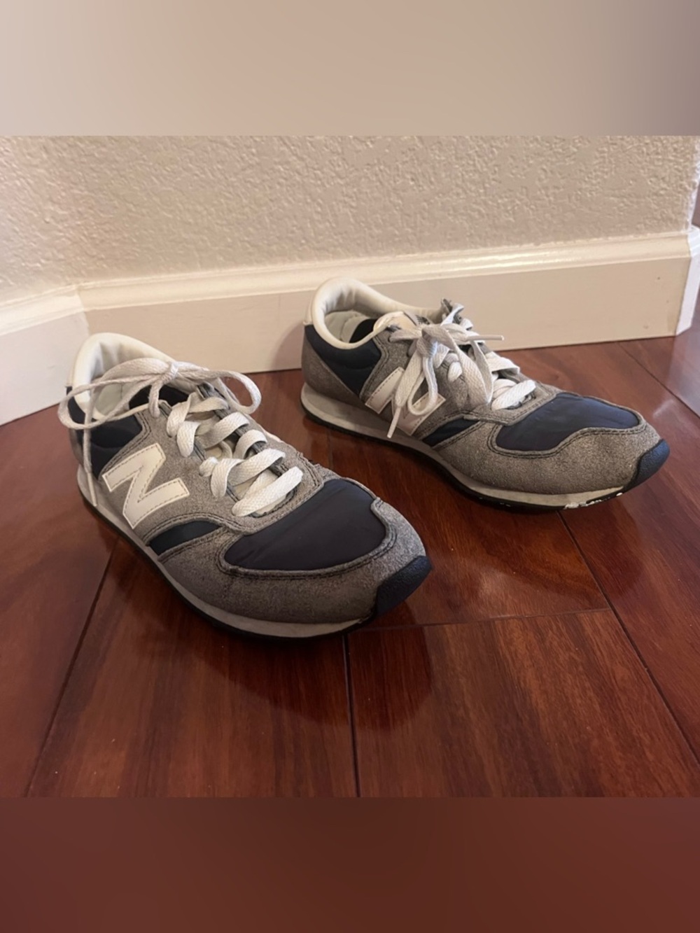 New Balance Grey and Navy Classic Run Sneakers